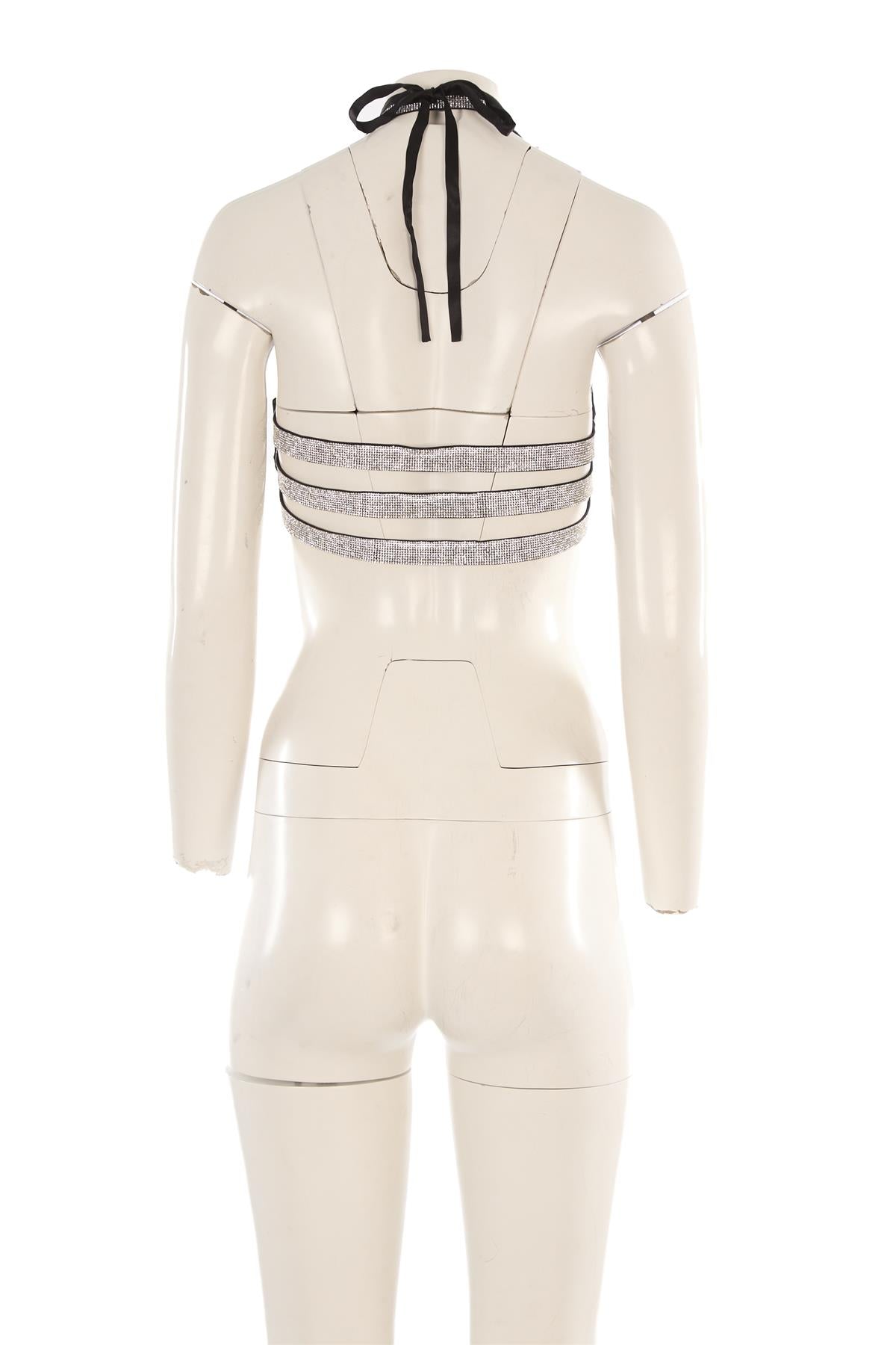 NUÉ STUDIO BLACK SATIN TOP XSMALL