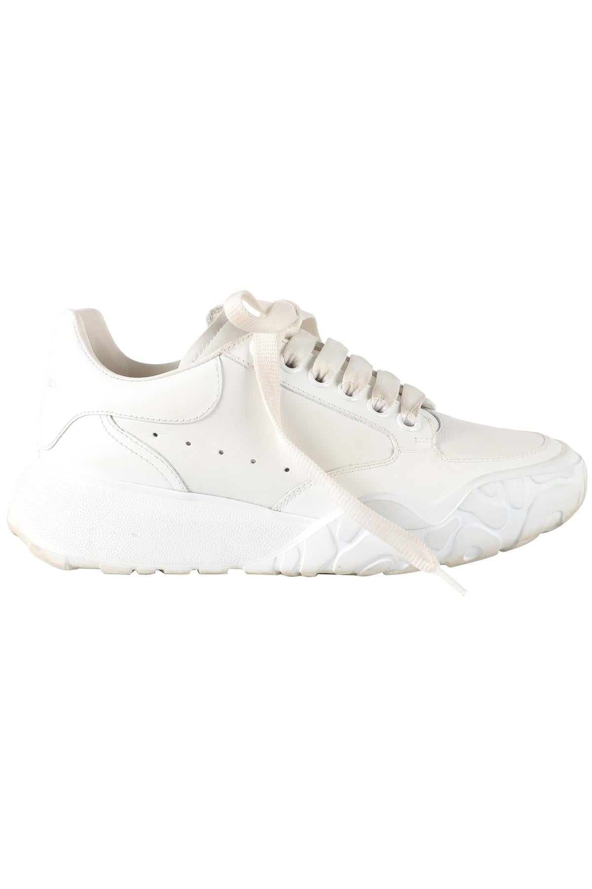ALEXANDER MCQUEEN WHITE OVERSIZED COURT LEATHER SNEAKERS EU 37 UK 4 US 7