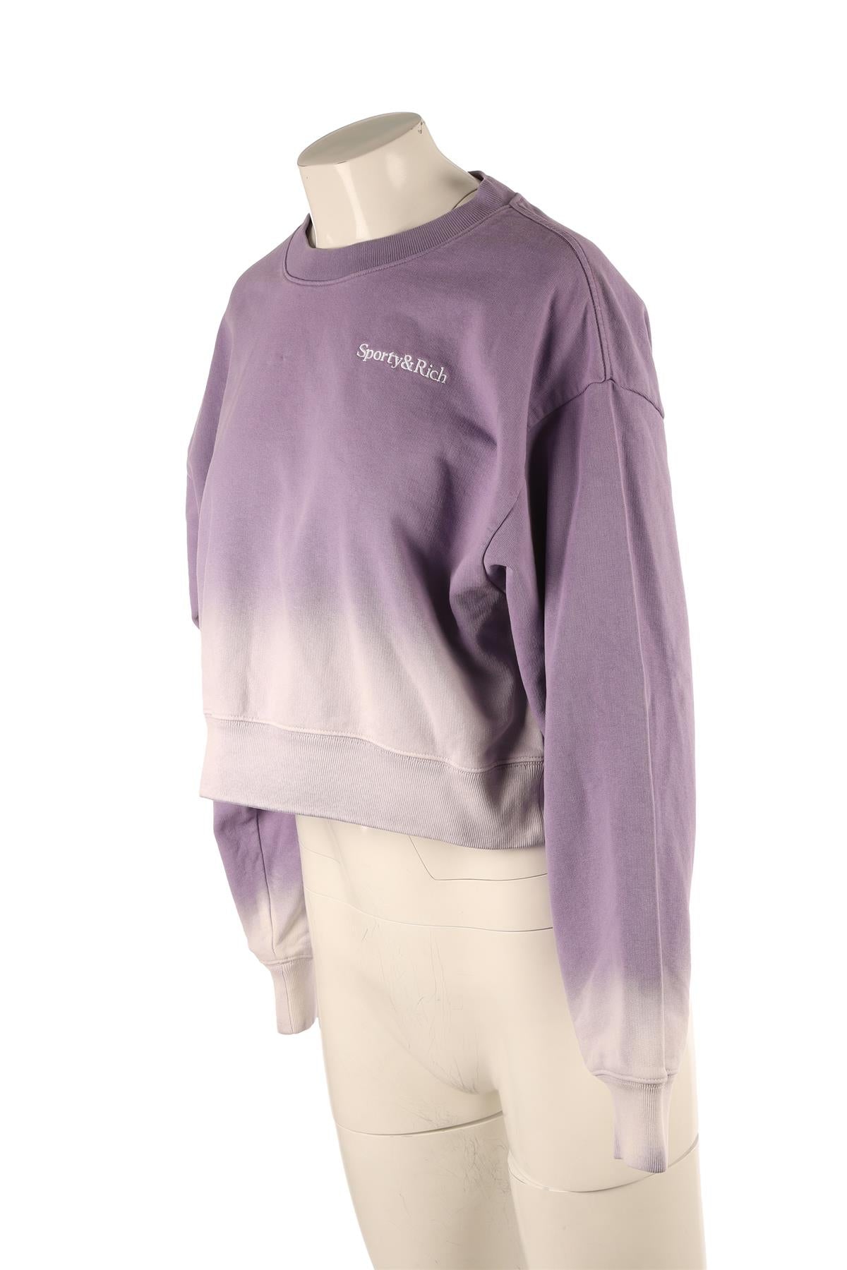 SPORTY & RICH PURPLE COTTON SWEATSHIRT SMALL