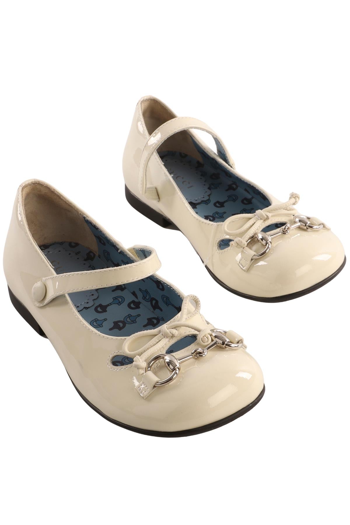 GUCCI ECRU KIDS GIRLS BALLET FLATS EU 28 UK 10 US 11