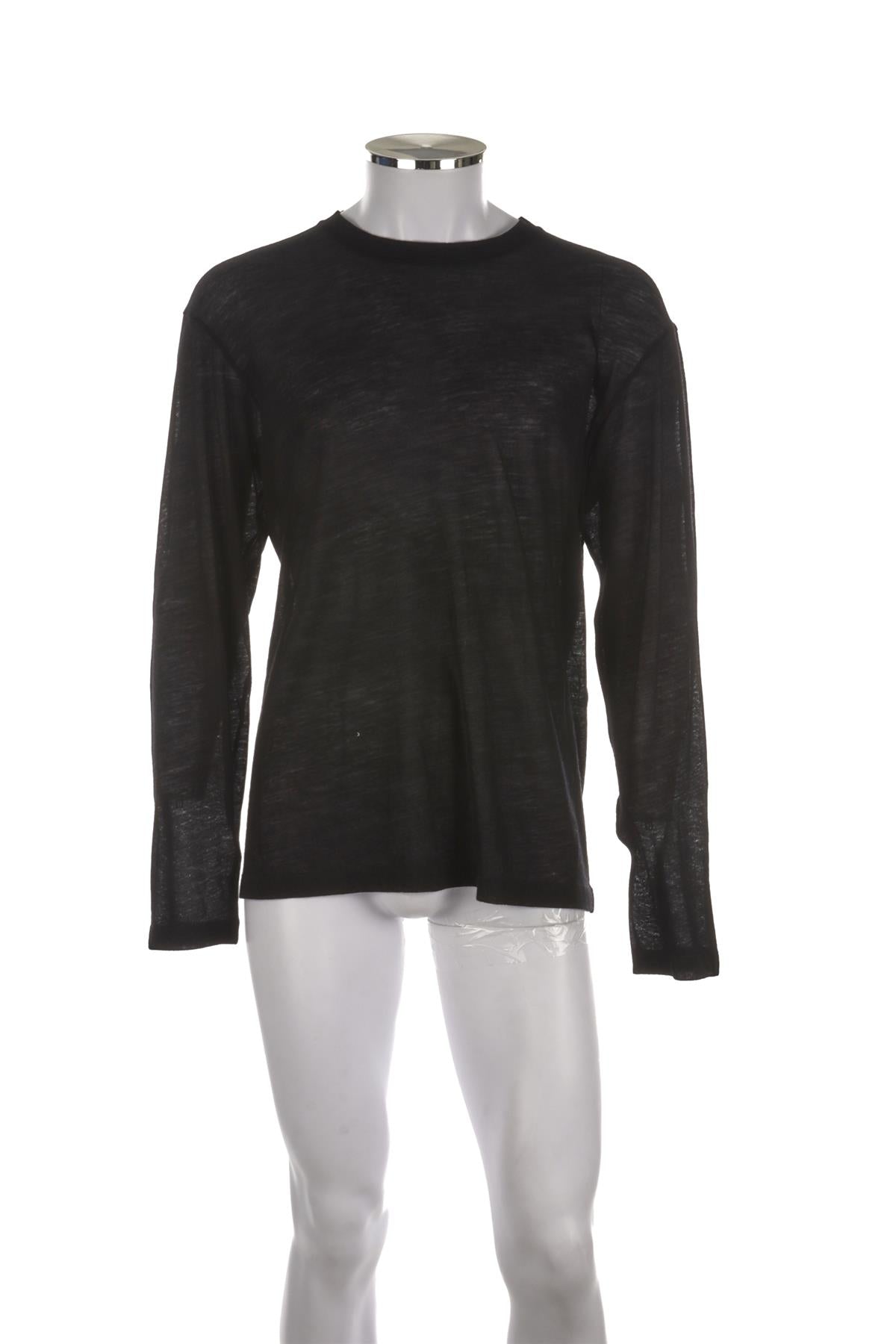 THE ROW BLACK MENS WOOL TOP MEDIUM