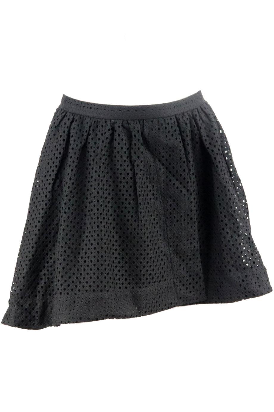 IRO OTILIA WRAP EFFECT PLEATED BRODERIE ANGLAISE MINI SKIRT FR 36 UK 8