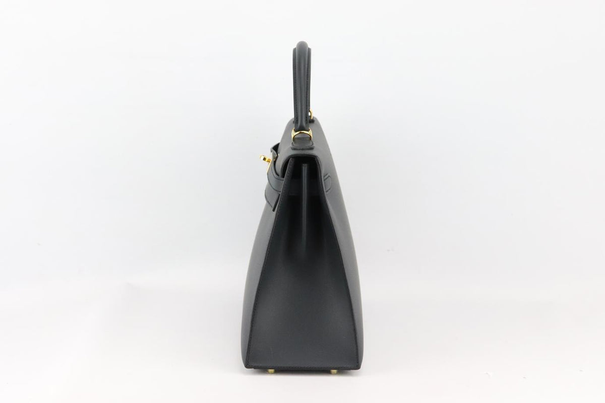 HERMÈS 2015 KELLY SELLIER 32CM SOMBRERO LEATHER BAG