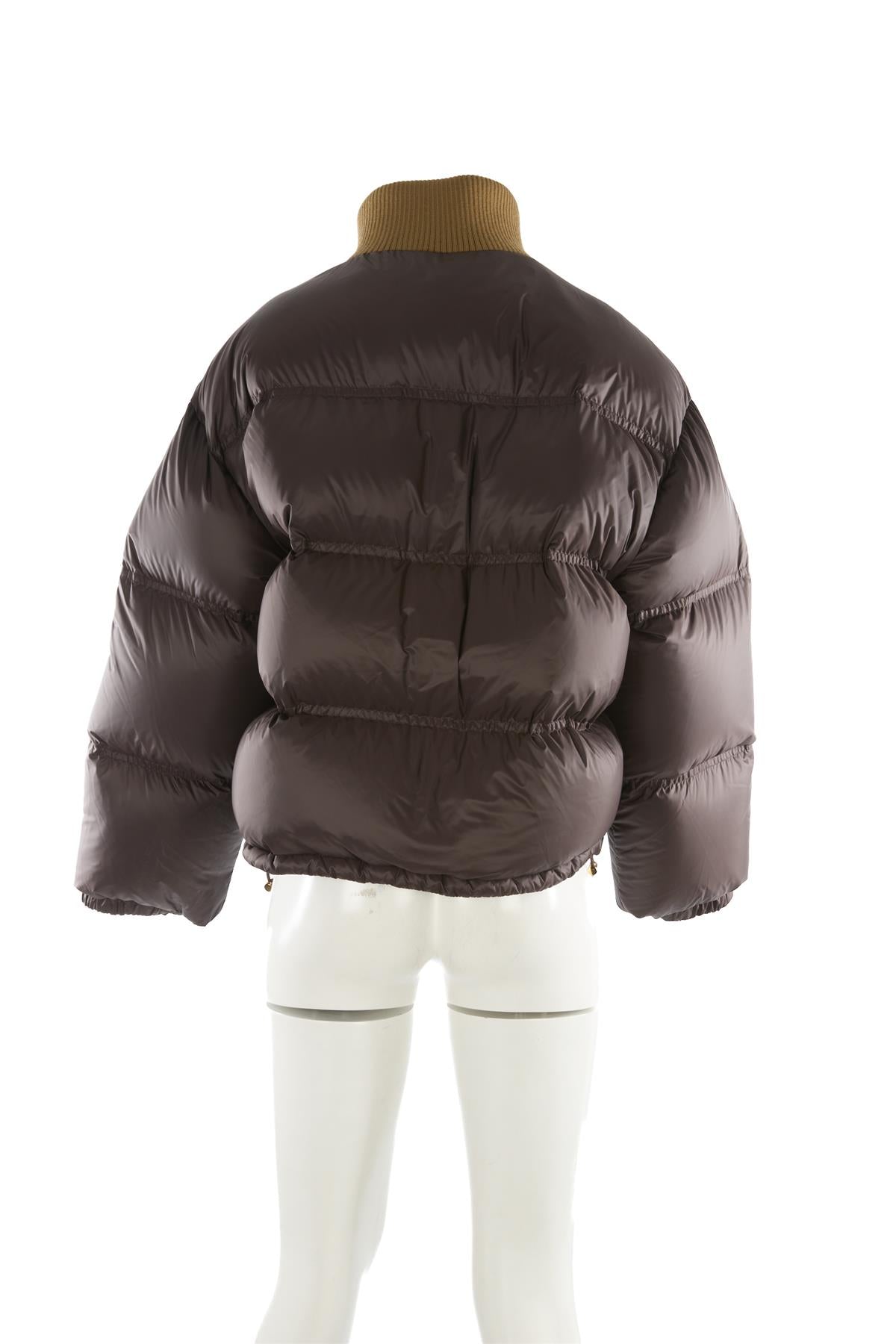 CELINE BROWN PADDED DOWN JACKET FR 42 UK 14