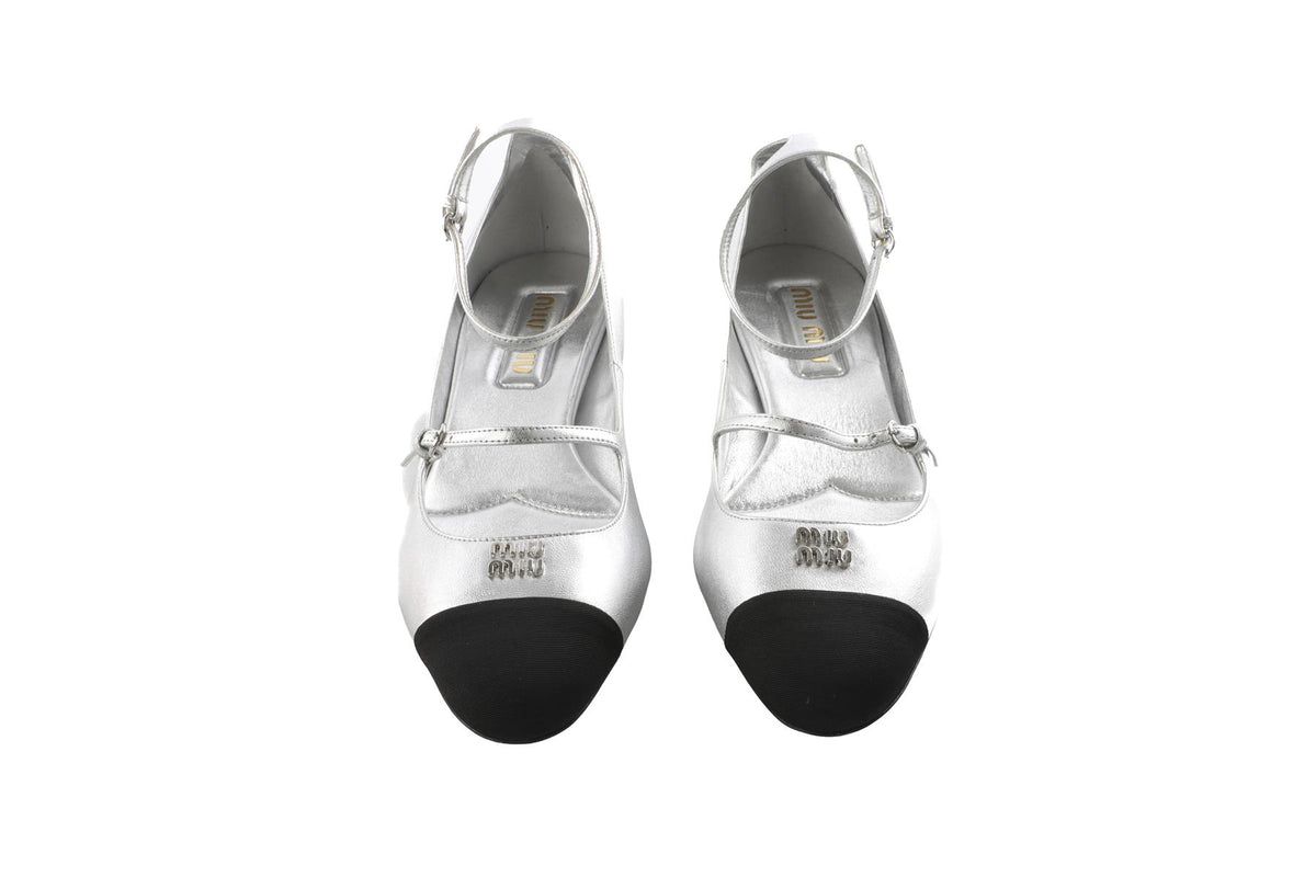 Miu Miu Silver Mordoré Leather Pumps EU 40 UK 6 US 7