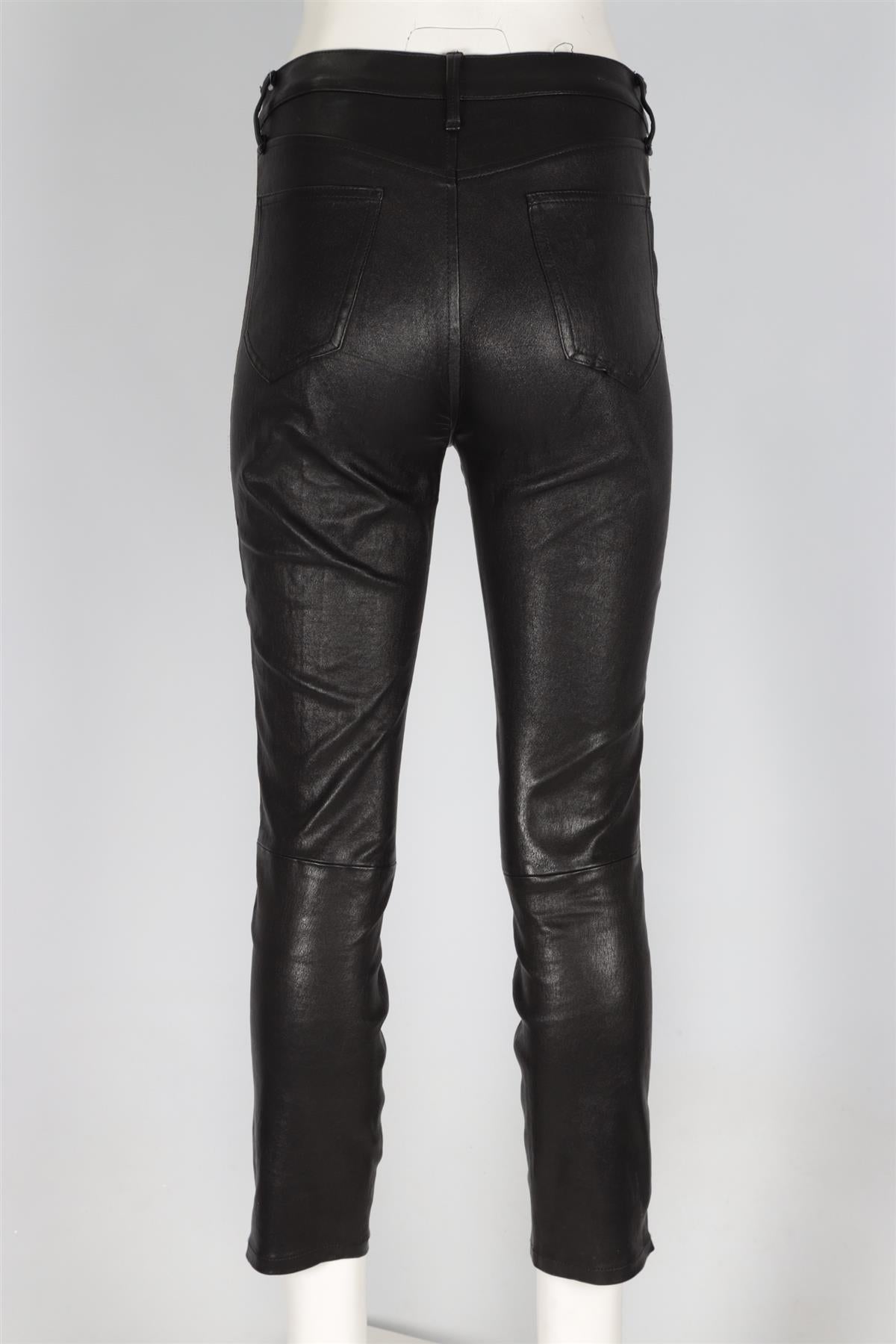 RAG & BONE BLACK LEATHER SKINNY PANTS W27 UK 8-10