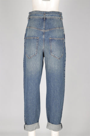 ISABEL MARANT ÉTOILE BLUE HIGH RISE STRAIGHT LEG JEANS FR 38 UK 10