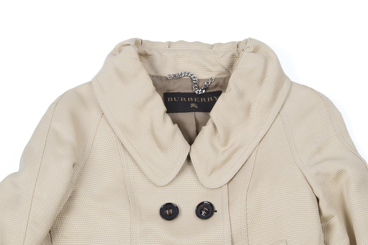 BURBERRY BEIGE SILK JACKET IT 38 UK 6