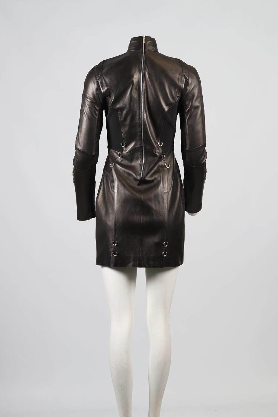 MUGLER LEATHER MINI DRESS FR 40 UK 12