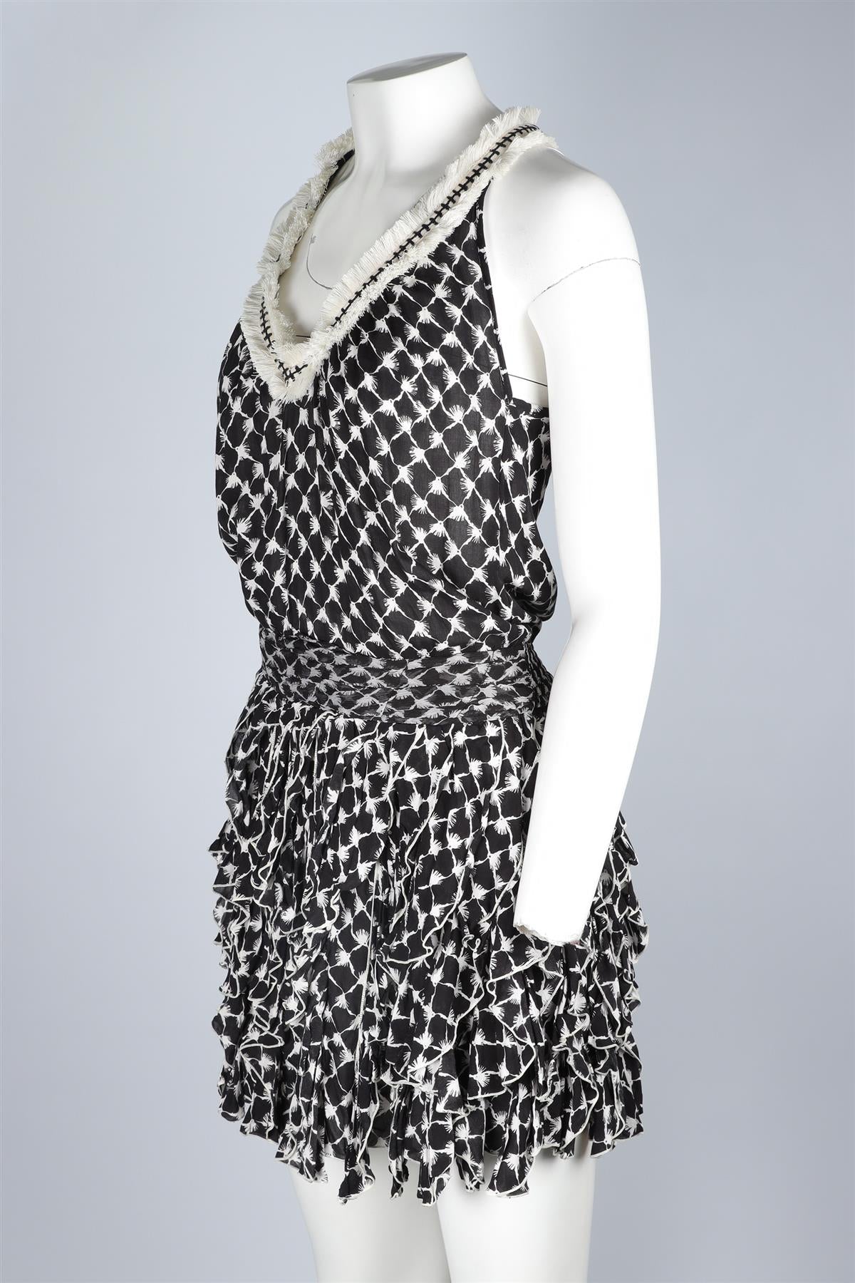 POUPETTE ST BARTH BLACK VOILE MINI DRESS SMALL