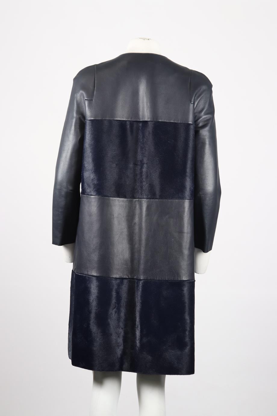 MULBERRY CALF HAIR AND LEATHER COAT UK 8