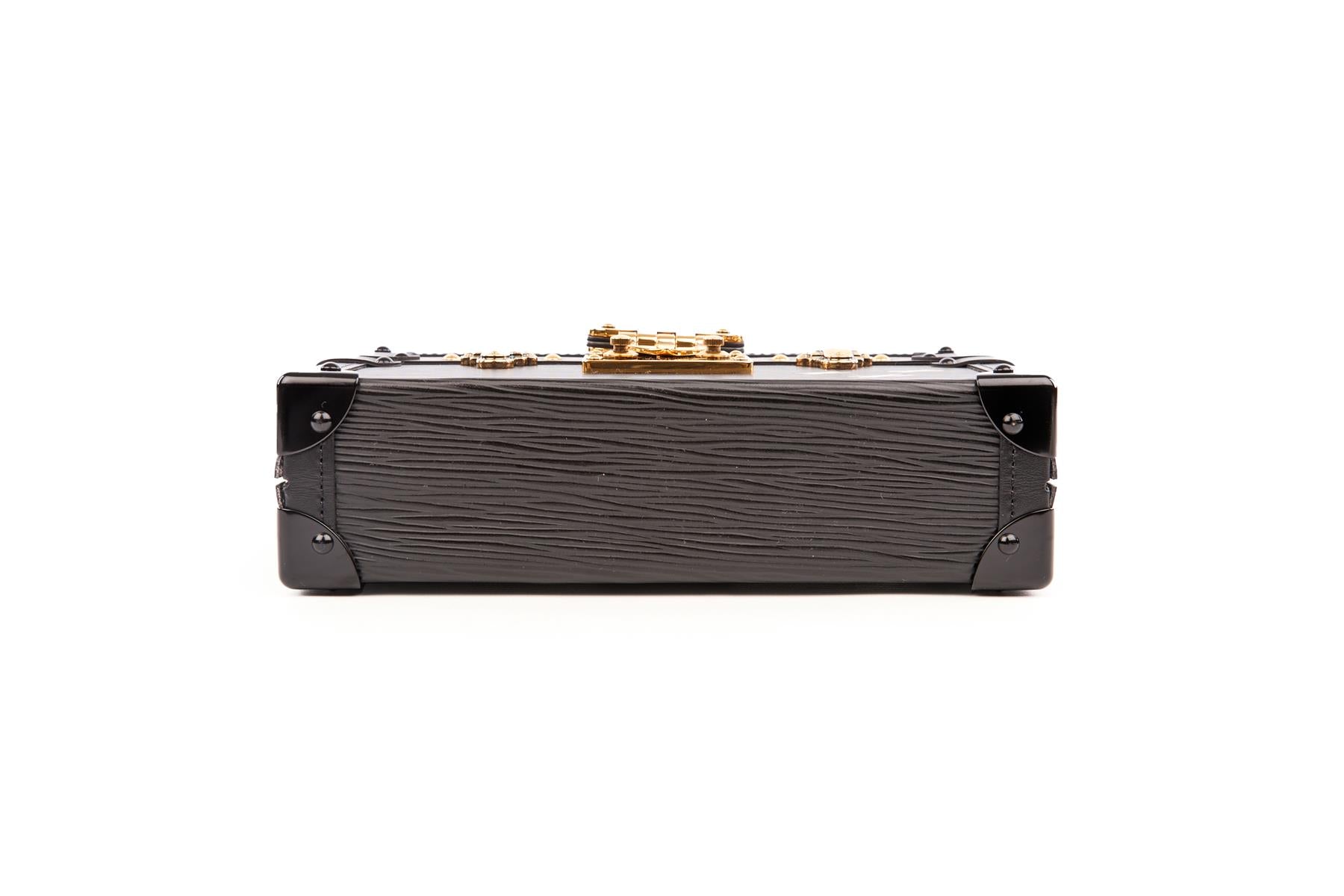 LOUIS VUITTON BLACK 2017 PETITE MALLE EPI LEATHER CLUTCH