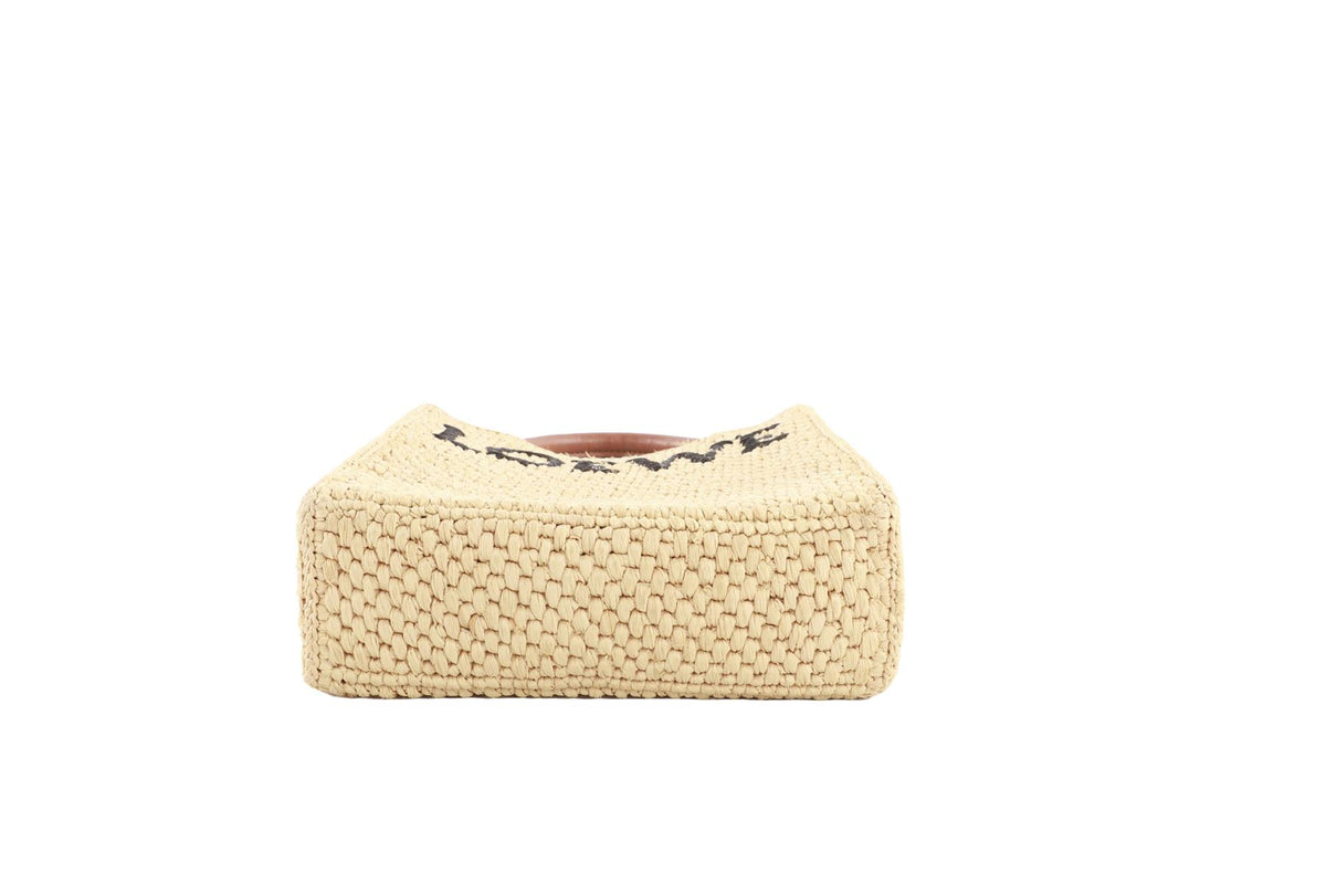 LOEWE BEIGE STANDARD A5 RAFFIA TOTE BAG