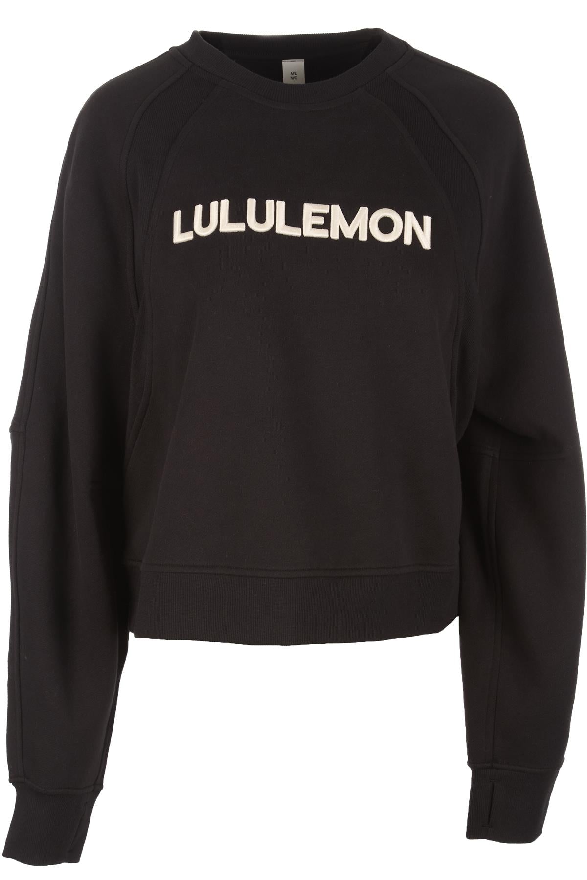 LULULEMON BLACK COTTON SWEATSHIRT MEDIUM/LARGE