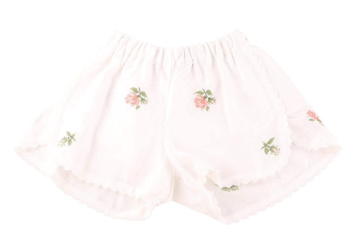 ORSINA WHITE COTTON SHORTS LARGE