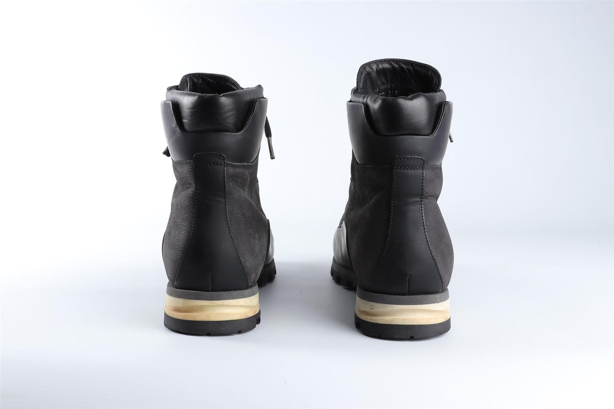 LOUIS VUITTON BLACK MEN'S ALPINIST LEATHER ANKLE BOOTS EU 42.5 UK 8.5 US 9.5