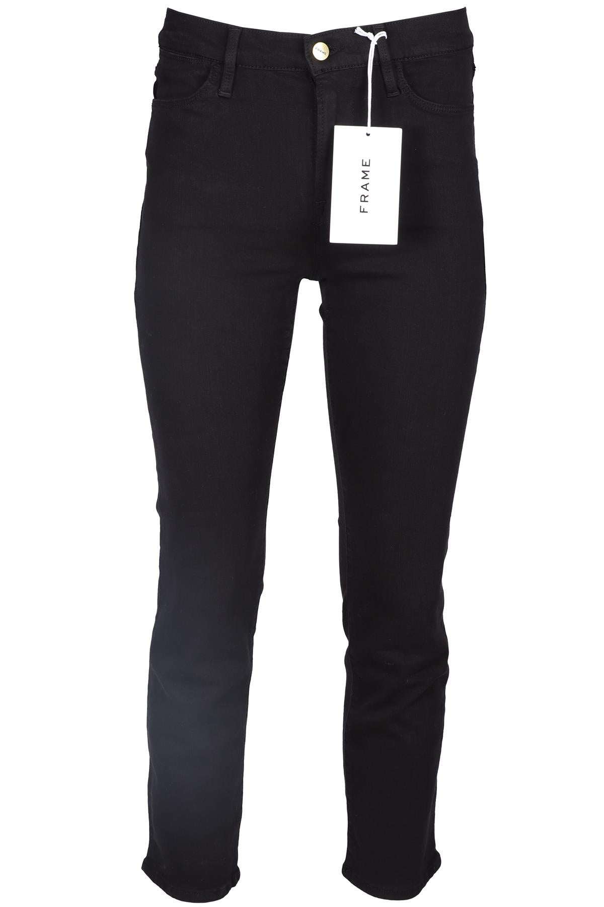 FRAME BLACK HIGH RISE STRAIGHT LEG JEANS W27 UK 8-10