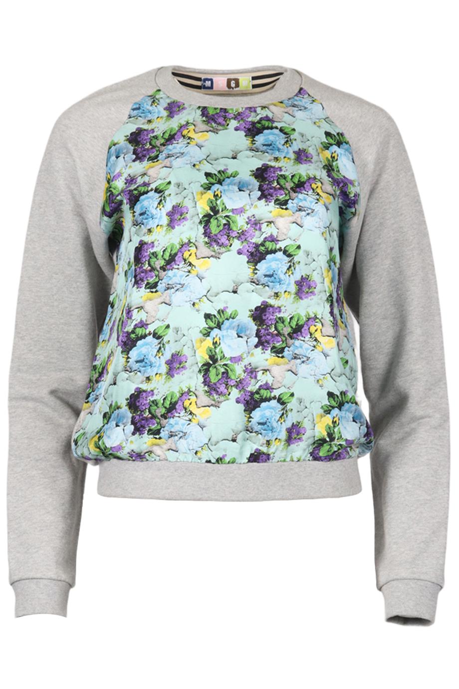 MSGM SILK AND COTTON BLEND SWEATSHIRT SMALL