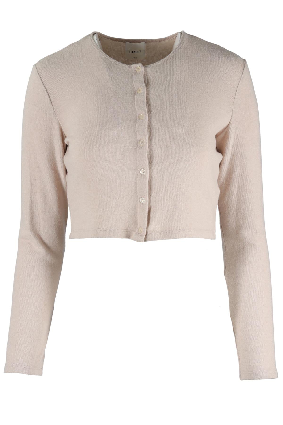 LESET BEIGE CASHMERE CARDIGAN SMALL