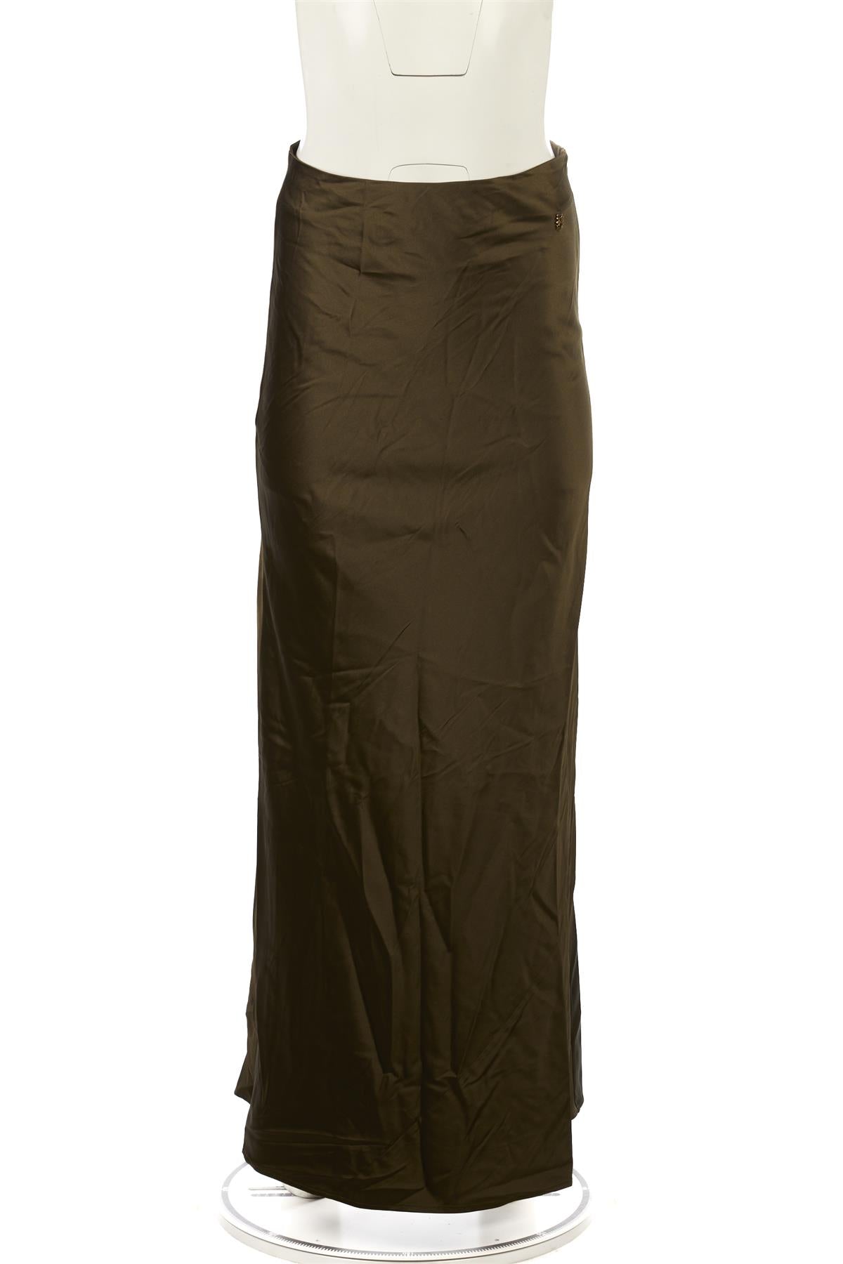 ETERNE GREEN SILK MAXI SKIRT XSMALL/SMALL