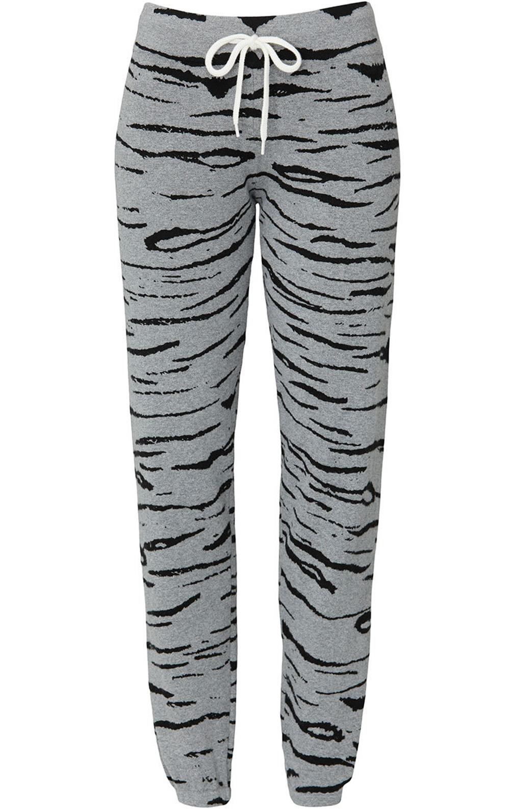 MONROW VINTAGE TIGER PRINT CASHMERE BLEND SWEATPANTS MEDIUM