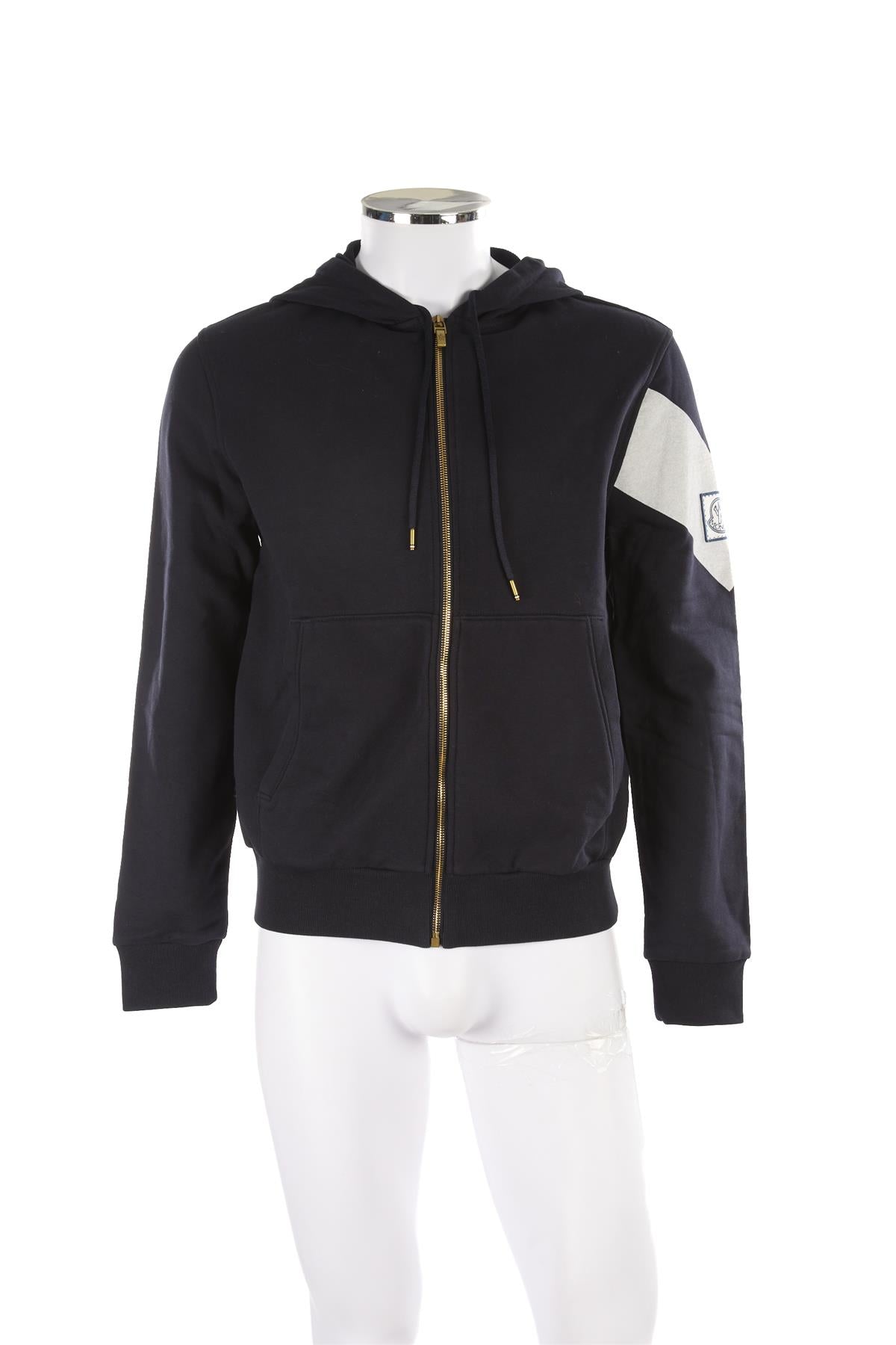 MONCLER GAMME BLEU NAVY MEN'S COTTON HOODIE LARGE