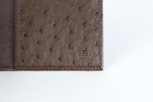 GUCCI BROWN OSTRICH LEATHER WALLET