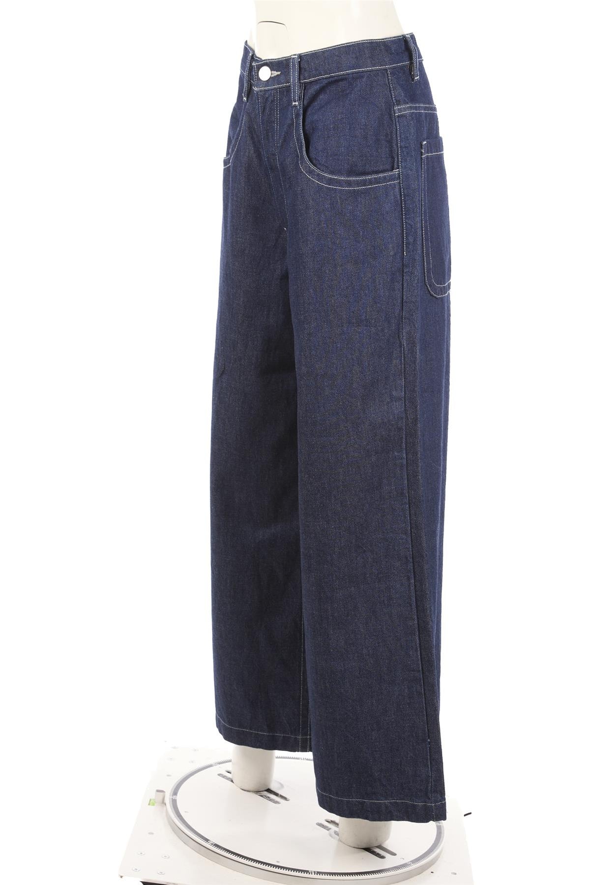 FRAME BLUE HIGH RISE WIDE LEG JEANS W28