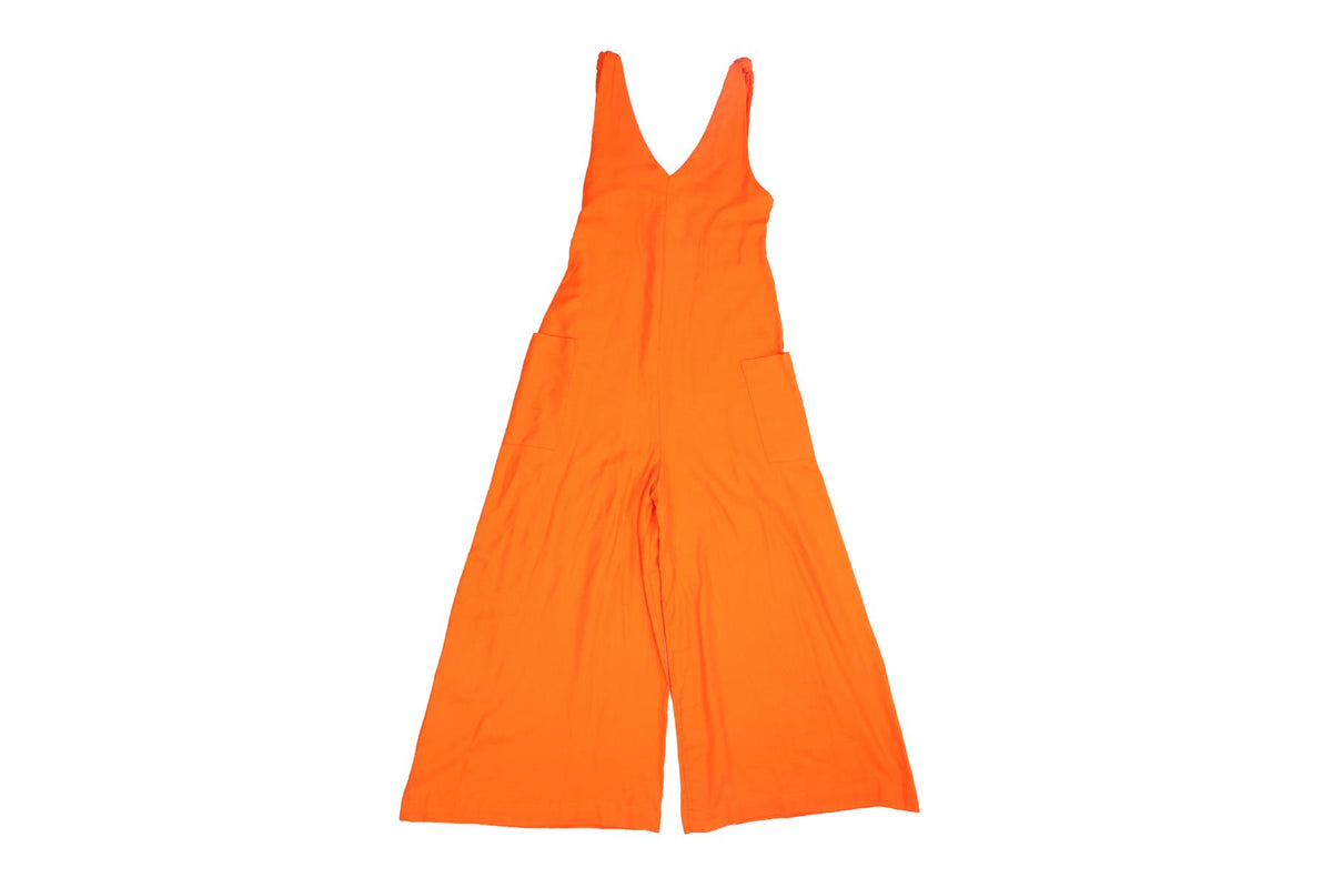 CASA RAKI BY W.ICONS ORANGE LINEN JUMPSUIT SMALL