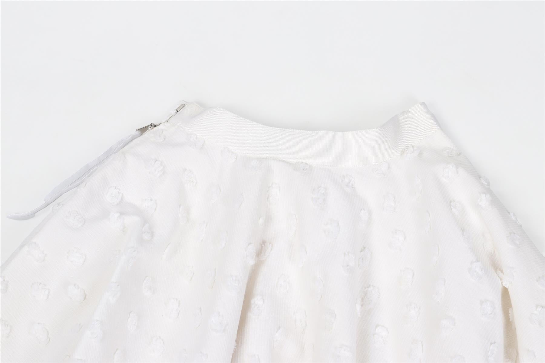 LOUIS VUITTON WHITE COTTON MIDI SKIRT FR 34 UK 6