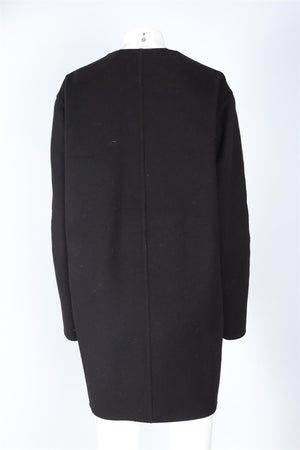 CELINE BLACK WOOL COAT FR 42 UK 14