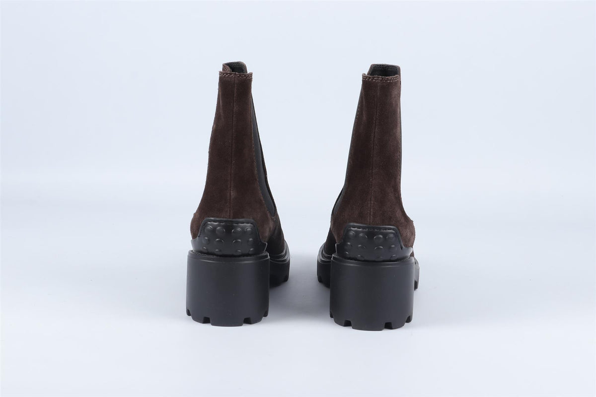 TOD'S BROWN SUEDE ANKLE BOOTS EU 37.5 UK 4.5 US 7.5