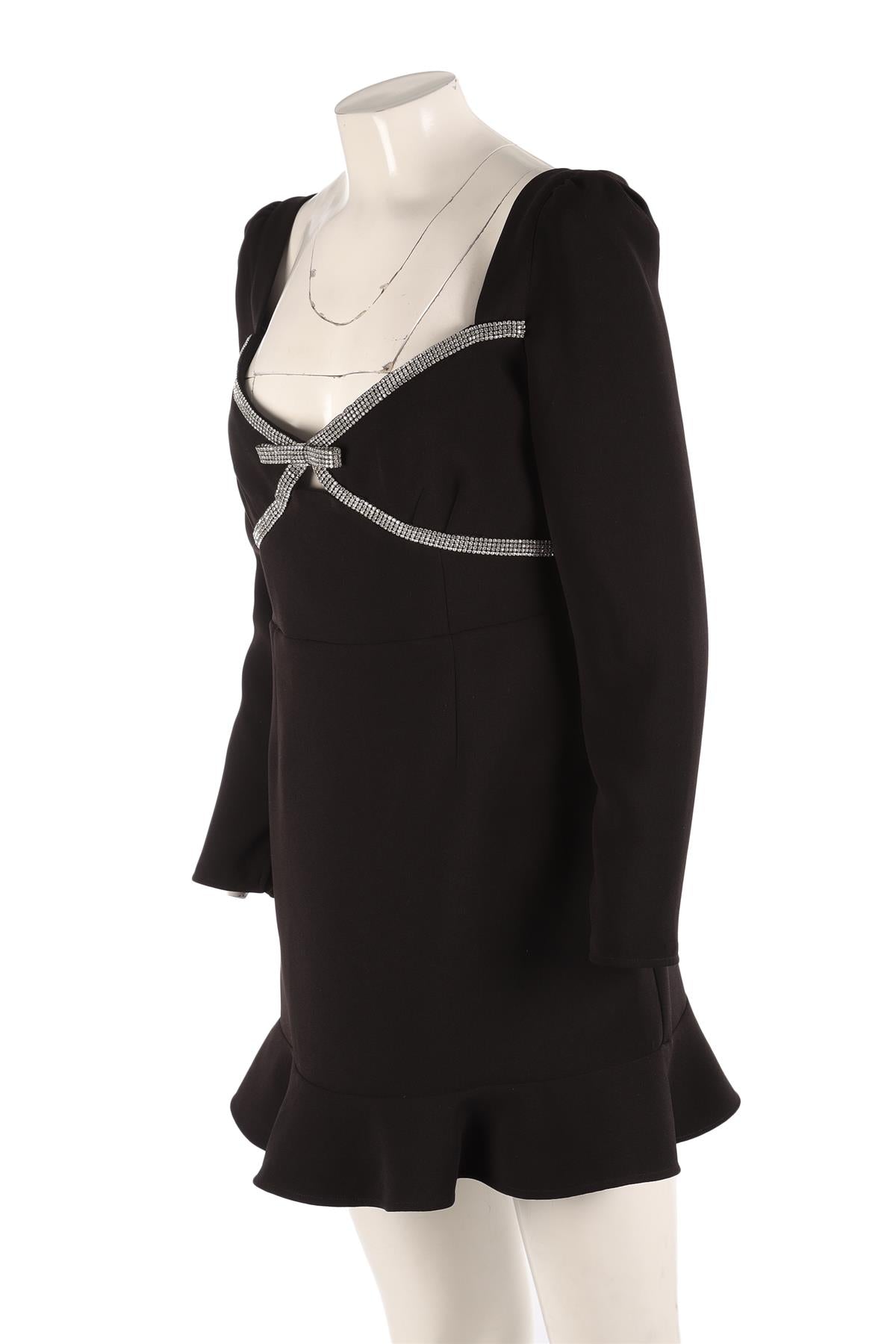 SELF-PORTRAIT BLACK KNIT MINI DRESS UK 14