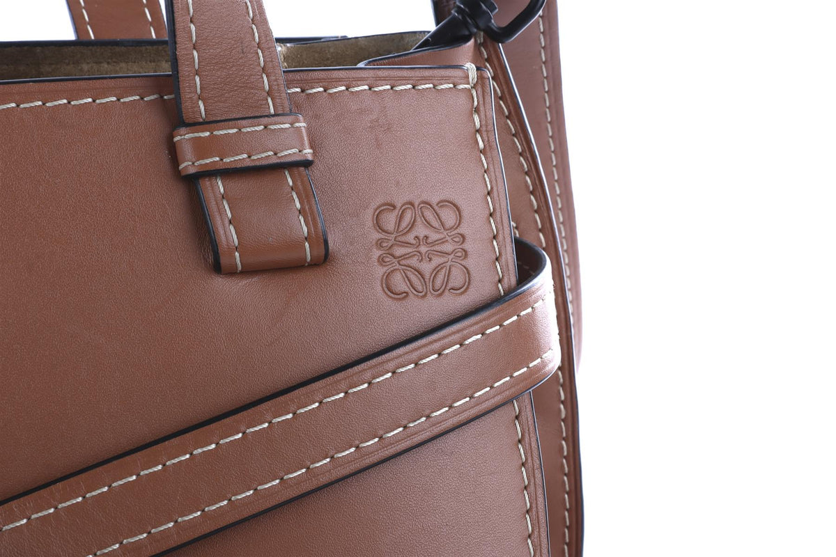 LOEWE BROWN GATE SMALL LEATHER TOTE BAG