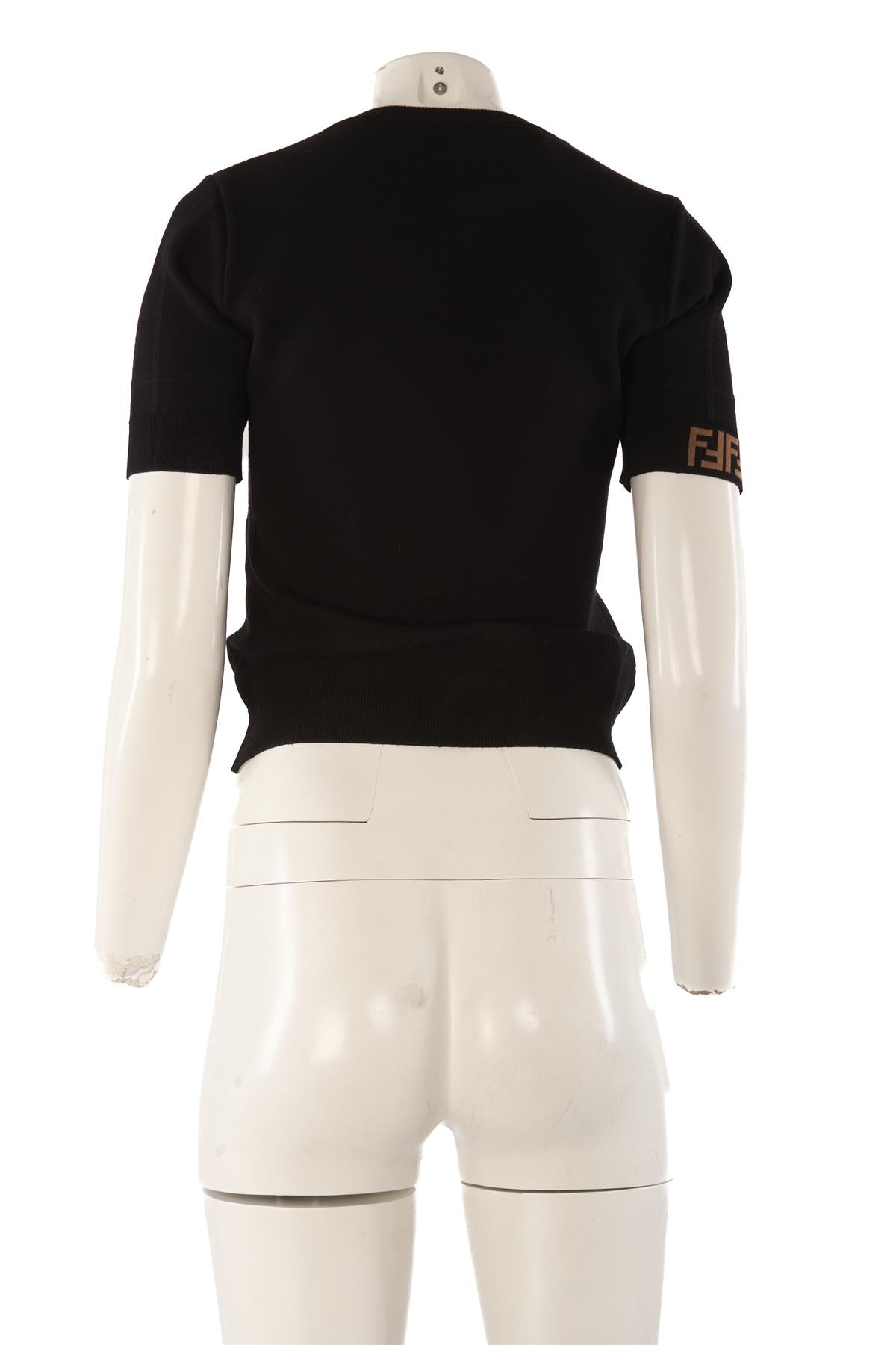 FENDI BLACK KNIT TOP IT 38 UK 6
