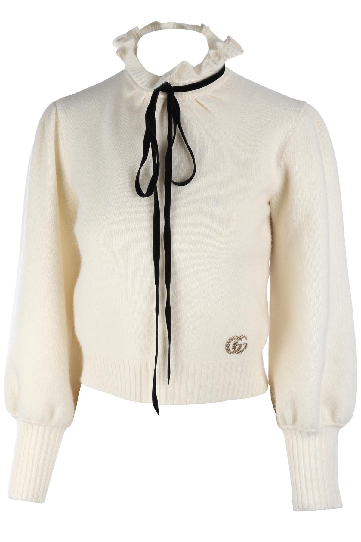 GUCCI CREAM WOOL SWEATER XSMALL