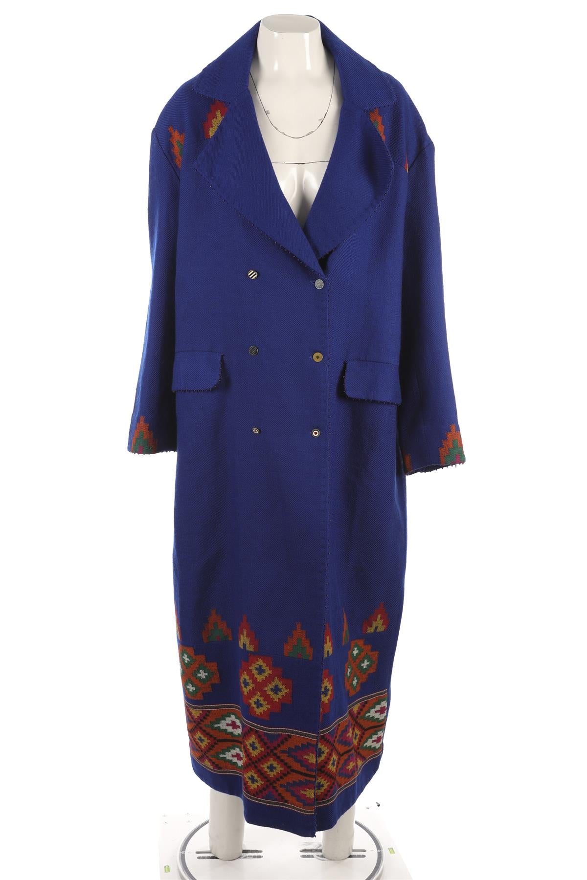 PÉRO BLUE WOOL COAT FR 36 UK 8