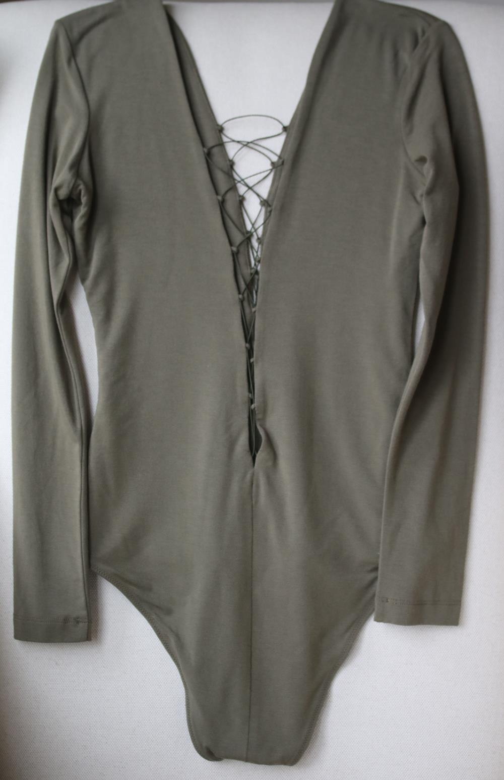 T BY ALEXANDER WANG LACE UP STRETCH MODAL BODYSUIT MEDIUM