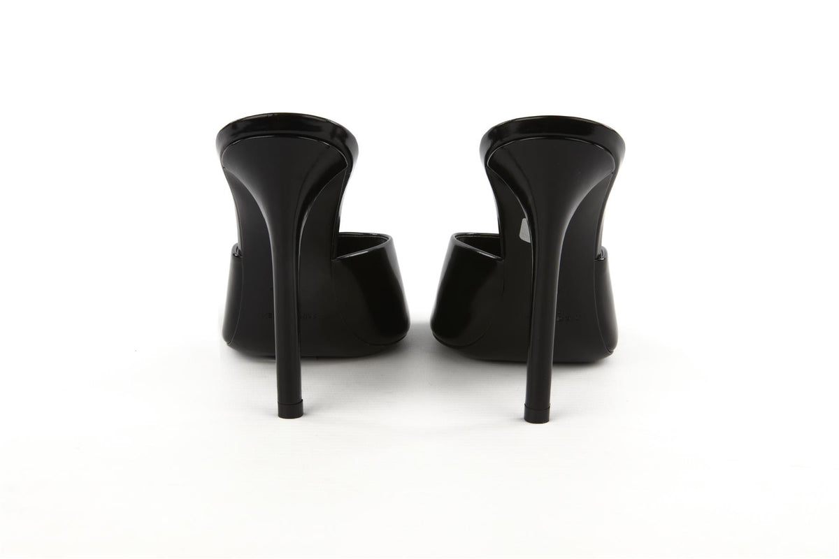 SAINT LAURENT BLACK ROMY LEATHER MULES EU 38 UK 5 US 8