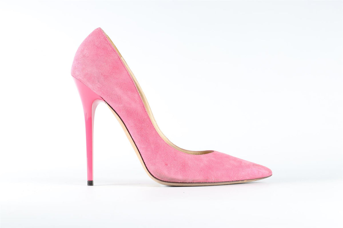JIMMY CHOO PINK SUEDE PUMPS EU 40 UK 7 US 10