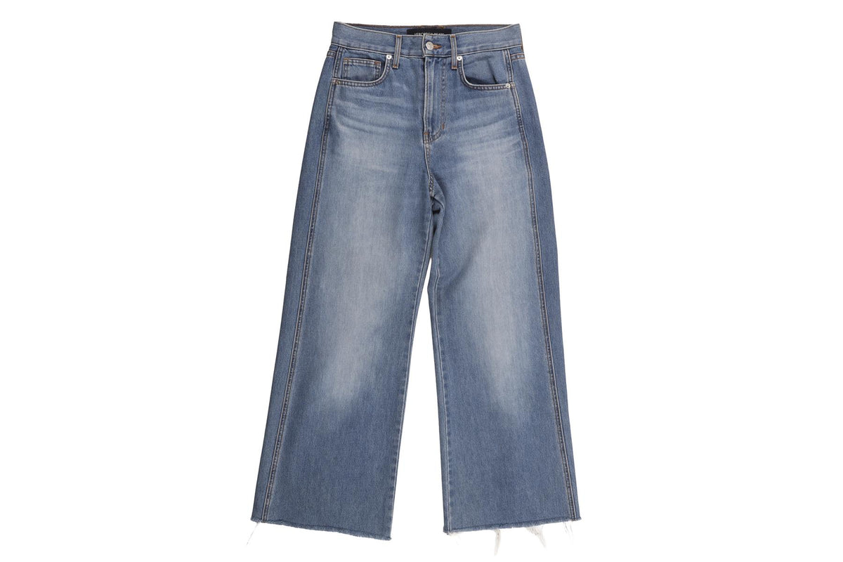 VERONICA BEARD BLUE HIGH RISE WIDE LEG JEANS W26 UK 8