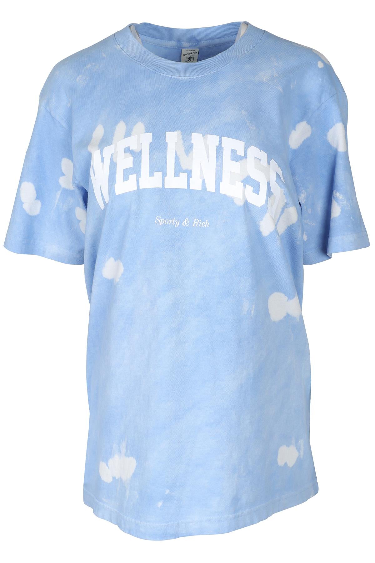 SPORTY & RICH BLUE COTTON T-SHIRT MEDIUM