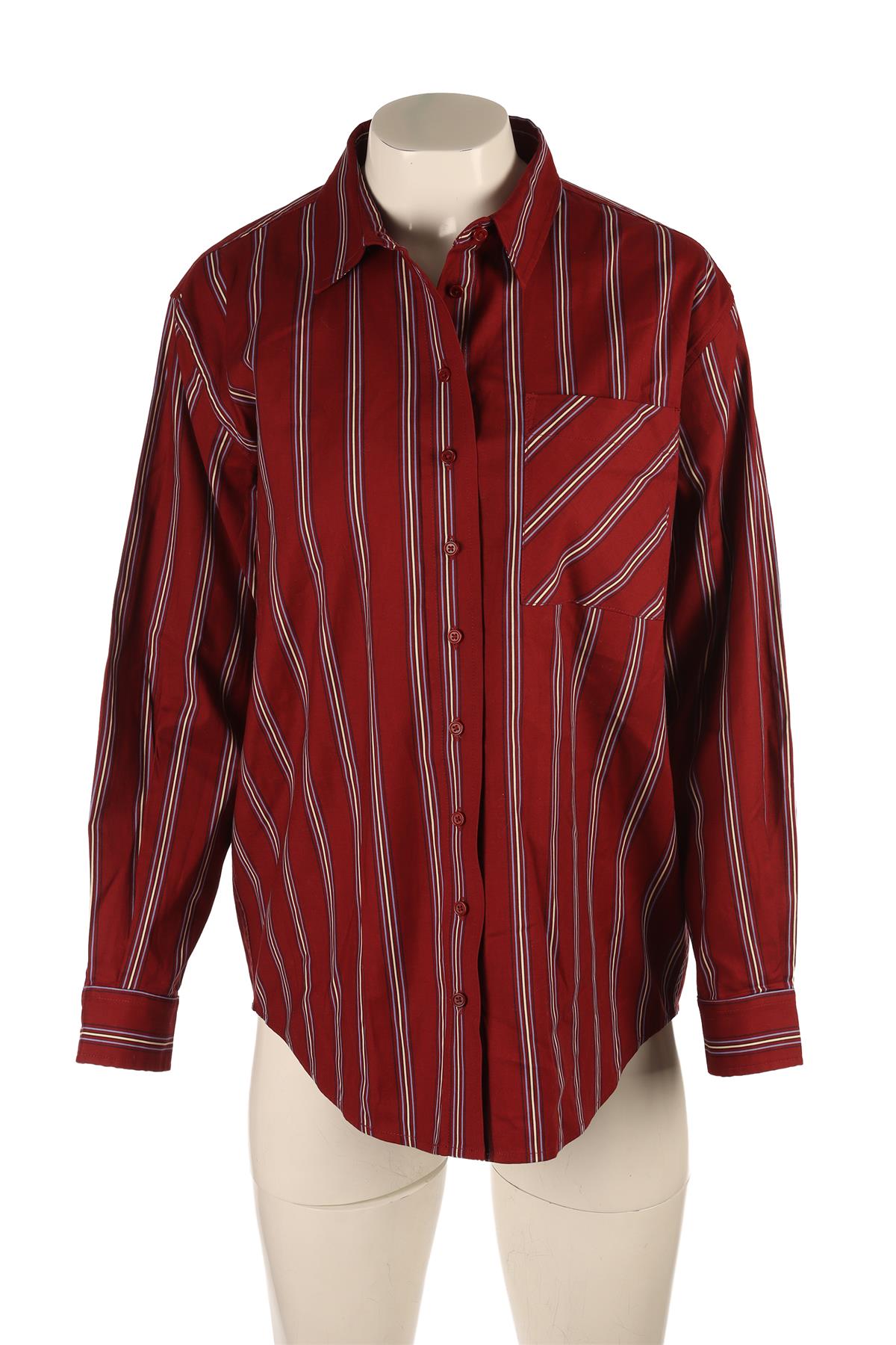 REFORMATION RED COTTON SHIRT XSMALL