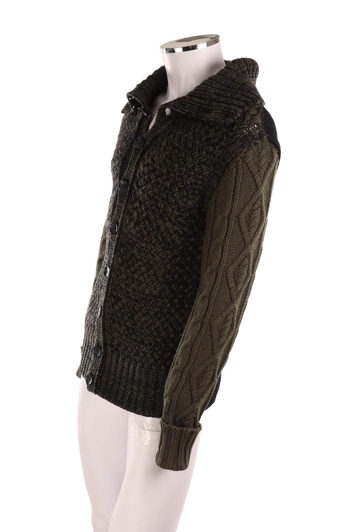 D&G GREEN MEN'S WOOL CARDIGAN IT 48 UK/US 32