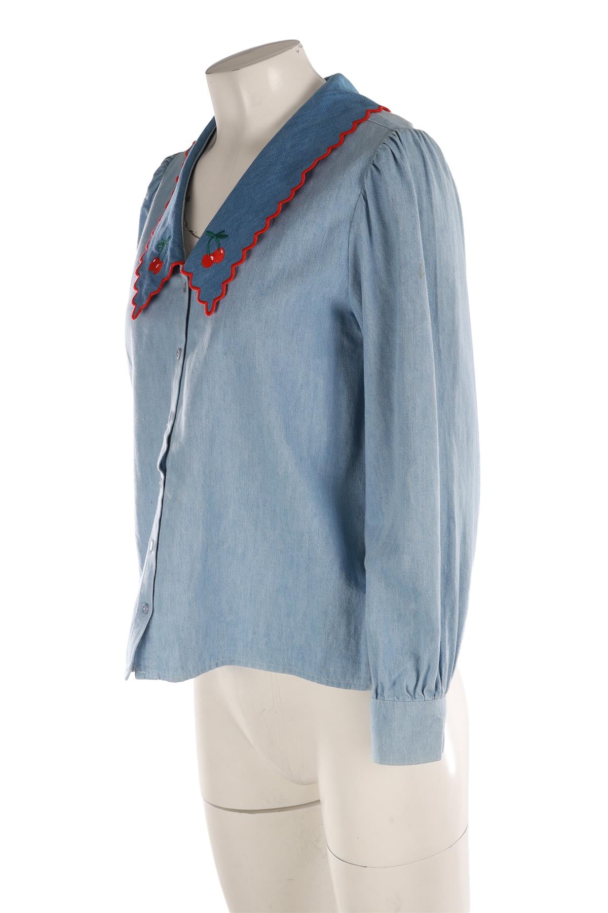 RIXO BLUE COTTON TOP XSMALL