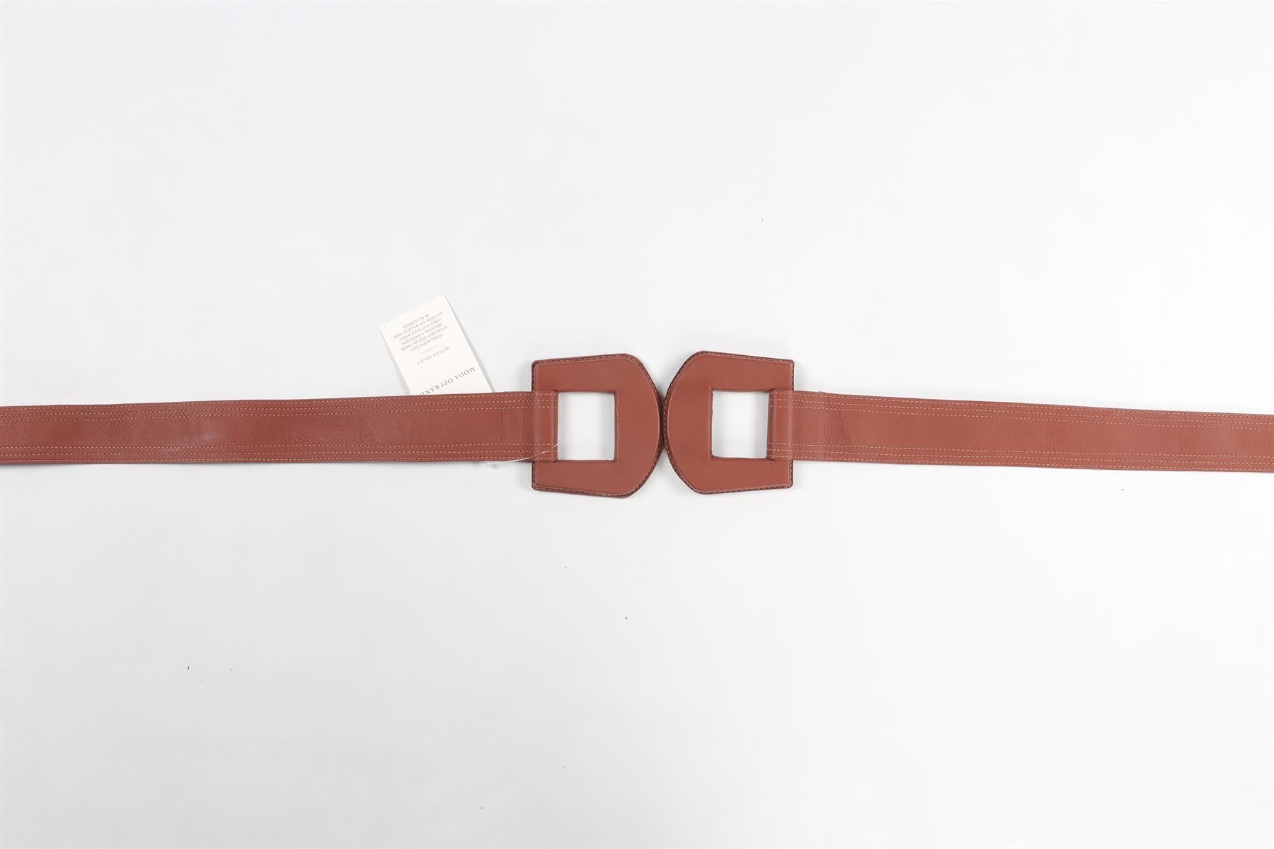 JOHANNA ORTIZ BROWN LEATHER WAIST BELT US 4 UK 8