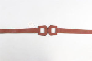 JOHANNA ORTIZ BROWN LEATHER WAIST BELT US 4 UK 8
