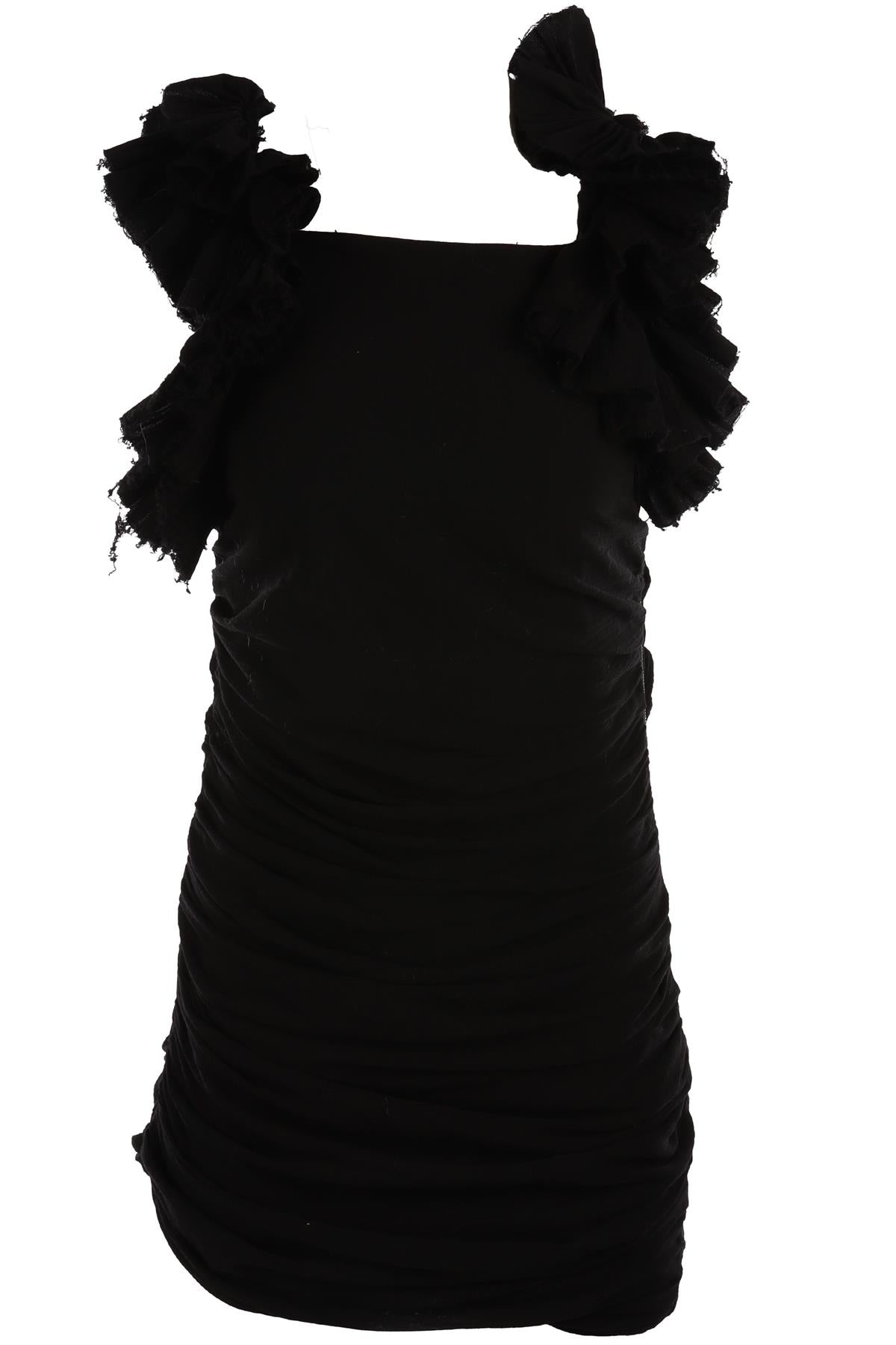 ISABEL MARANT BLACK COTTON MINI DRESS FR 40 UK 12