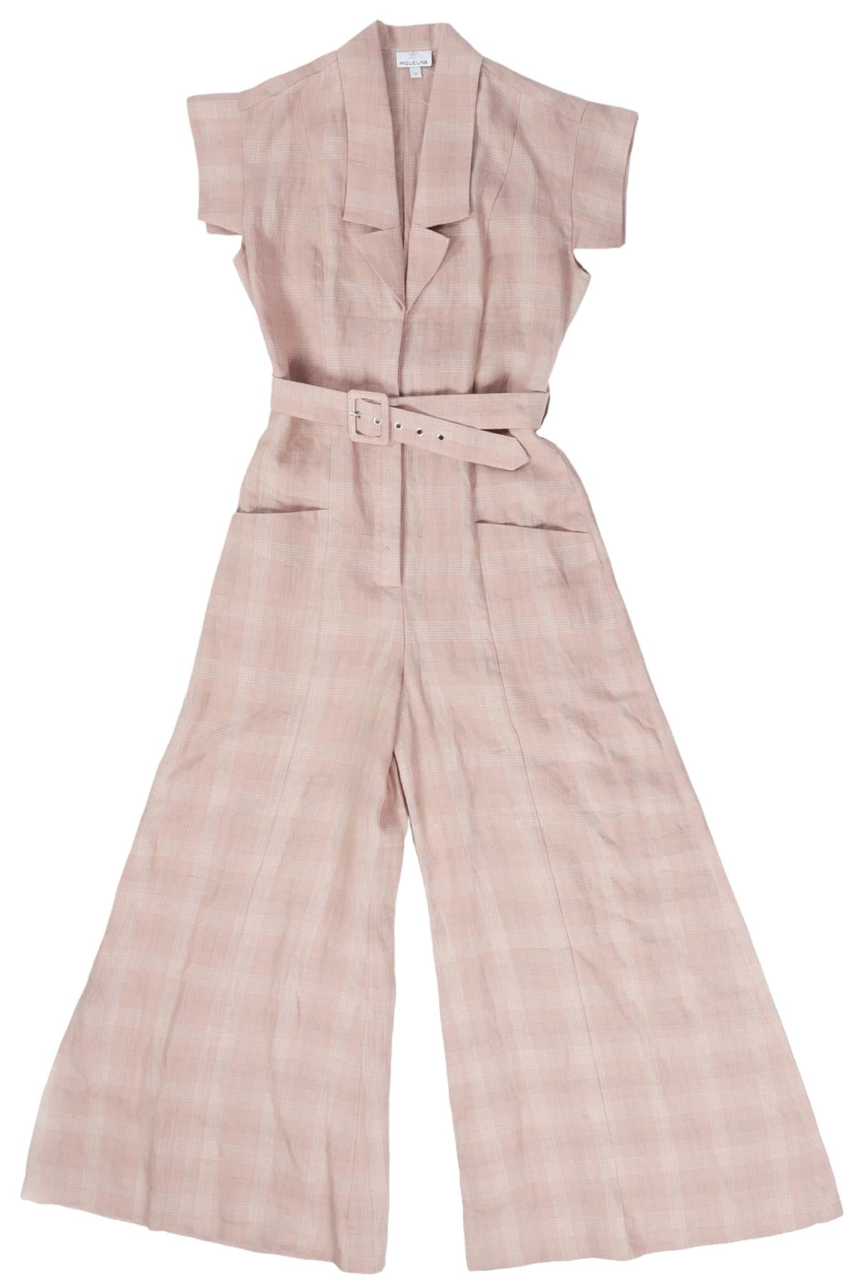 MIGUELINA PINK LINEN JUMPSUIT XSMALL