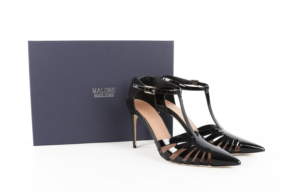 MALONE SOULIERS BLACK PATENT LEATHER PUMPS EU 39 UK 6 US 9